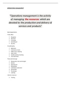 Operations Management Summary