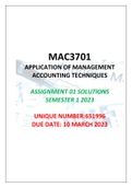 MAC3701 ASSIGNMENT 01 SOLUTIONS, SEMESTER 1, 2023