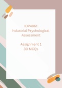 IOP4861 Assessment/Assignment 1 - 30 MCQs & Answers