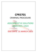 CPR3701 Assignment 01 Solutions Semester 1 2023