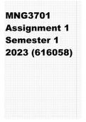 MNG3701 Assignment 1 Semester 1 2023 