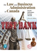 The Law and Business Administration in Canada, 15th Edition by J. Smyth, Dan Soberman, A. Easson and Shelley McGill. ISBN 9780135243039, 0135243033. All Chapters 1-32 in 674 Pages. TEST BANK.