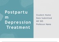 NR 505 Week 7 Assignment: Evidence-based Practice Change PowerPoint Presentation – Postpartum Depression Treatment (GRADED)