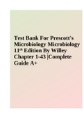 Test Bank For Prescott's Microbiology 11th Edition By Willey Chapter 1-43 |Complete Guide A+