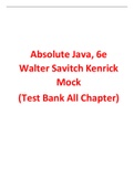 Absolute Java 6th Edition By Walter Savitch Kenrick Mock (Test Bank)