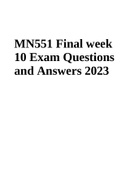 MN551 Final week 10 Exam Questions and Answers 2023, MN551 Quiz 8 Reproductive Questions And Answers Best Exam Solutions UPDATE 2023 RATED A+ and MN 551 / MN551 UNIT 4 Exam Questions and Answers 2023