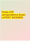 Texas LPC Jurisprudence Exam LATEST 2023/2024