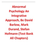 Abnormal Psychology An Integrative Approach 8th Edition By David Barlow, Mark Durand, Stefan Hofmann (Test Bank)