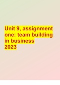 Unit 9, assignment one: team building in business 2023