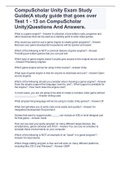 CompuScholar Unity Exam Study Guide(A study guide that goes over Test 1 - 13 on CompuScholar Unity)Questions And Answers.