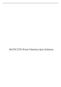 MATH 225N Week 4 Statistics Quiz Solutions, Chamberlain College of Nursing.