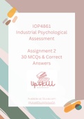 IOP4861 Assessment/Assignment 2 - 30 MCQs & Answers