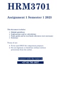 HRM3701 - ASSIGNMENT 1  SOLUTIONS  (SEMESTER 01 - 2023)