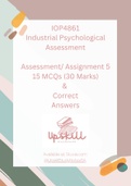 IOP4861 Bundle (Assignment 1, 2, 4) - All MCQ assessments for the module 