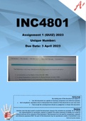 INC4801 Assignment 1 (QUIZ) 2023 
