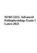 NURS 5315: Advanced Pathophysiology Exam 1 Latest 2023