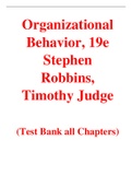 Organizational Behavior 19th Edition By Stephen Robbins, Timothy Judge (Test Bank)