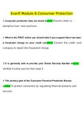 Everfi Module 8 Consumer Protection Questions And Answers.
