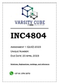 INC4804 Assignment 1 (MCQ) 2023 
