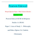 Pearson Edexcel Merged Question Paper + Mark Scheme (Results) Summer 2022 Pearson Edexcel GCSE In Religious Studies A (1RA0) Paper 3: Area of Study 3 – Philosophy and Ethics Option 3A: Catholic Christianity