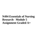 N494 Essentials of Nursing Research - Module 5 Assignment Graded A+