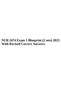 NUR 2474 Pharmacology For Professional Nursing Exam 1 Blueprint (2 sets) 2023 With Revised Correct Answers.