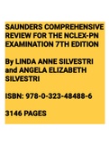 SAUNDERS COMPREHENSIVE REVIEW FOR THE NCLEX-PN EXAMINATION 7TH EDITION By LINDA ANNE SILVESTRI and ANGELA ELIZABETH SILVESTRI ISBN: 978-0-323-48488-6.