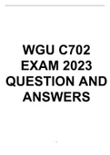 WGU C702 EXAM 2023 QUESTION AND ANSWERS