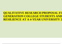 QUALITATIVE RESEARCH PROPOSAL FIRST GENERATION COLLEGE STUDENTS AND RESILIENCE AT A 4-YEAR UNIVERSITY 2023