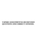 VAP2601 ASSIGNMENT 02 2023 REVISED QUESTIONS AND CORRECT ANSWERS.
