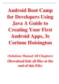Android Boot Camp for Developers Using Java A Guide to Creating Your First Android Apps, 3e Corinne Hoisington (Solution Manual)