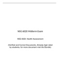 NSG 6020 Midterm Exam (Latest 2 Versions), South University, Savannah