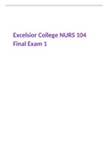 Excelsior College NURS 104 Final Exam 1
