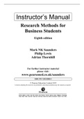 Solution Manual for Research Methods For Business Students 8th Edition Mark Saunders, Philip Lewis