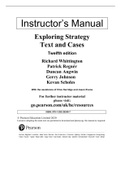 Solution Manual for Exploring Strategy Text And Cases 12th Edition Gerry Johnson, Richard Whittington
