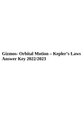 Gizmos- Orbital Motion – Kepler’s Laws Answer Key 2022/2023.