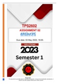 ASSIGNMENT 02 – TPS2602 ANSWERS 2023