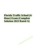 Florida Traffic School Online (4-Hour BDI) Exam Answers 2023-2024 Solution Rated A+ and Florida Traffic School (4- Hour) Exam (Complete Solution 2023 Rated A) (Best Guide)