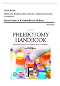 Test Bank - Phlebotomy Handbook: Blood Specimen Collection from Basic to Advanced, 5th Edition (Garza, 2019), Chapter 1-17 | All Chapters