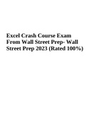 Excel Crash Course Exam From Wall Street Prep- Wall Street Prep 2023 (Verified Answers)