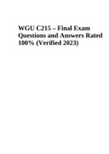 WGU C215 – Final Exam Questions and Answers Rated A (Verified 2023)