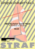Fase 2 Social Work profiel Welzijn en Samenleving - Integrale opdracht  - casus NCOI Beleving werkstraf in de buurt door jongeren - beoordeeld met een 9