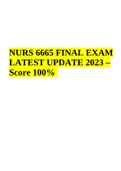 NURS 6665 FINAL EXAM | LATEST UPDATE 2023 Rated 100%