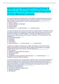 NURS 6512/ NURS 6512 Final Exam A Guide to Clinical Differential Diagnosis of Oral Mucosal Lesions