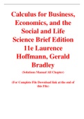 Calculus for Business, Economics, and the Social and Life Science Brief Edition 11e Laurence  Hoffmann, Gerald  Bradley, (Solution Manual)