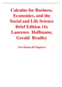 Calculus for Business, Economics, and the Social and Life Science Brief Edition 11e Laurence  Hoffmann, Gerald  Bradley, (Test Bank)