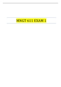 MNGT 611 EXAM 1| VERIFIED SOLUTION 