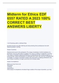 MIdterm for Ethics EDF  6557 RATED A 2023 100%  CORRECT BEST  ANSWERS LIBERTY