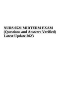 NURS 6521 MIDTERM EXAM 2023 - Questions and Answers, Latest Update 2023