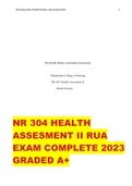 NR 304 HEALTH ASSESMENT II RUA EXAM COMPLETE 2023 GRADED A+